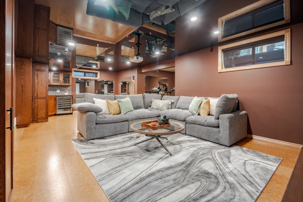 Theater room black glossy