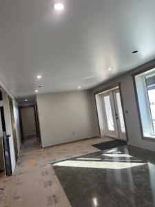 Basment Stretch Ceiling installation