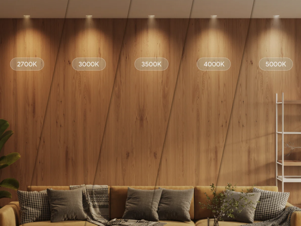 Different colour triimless potlight