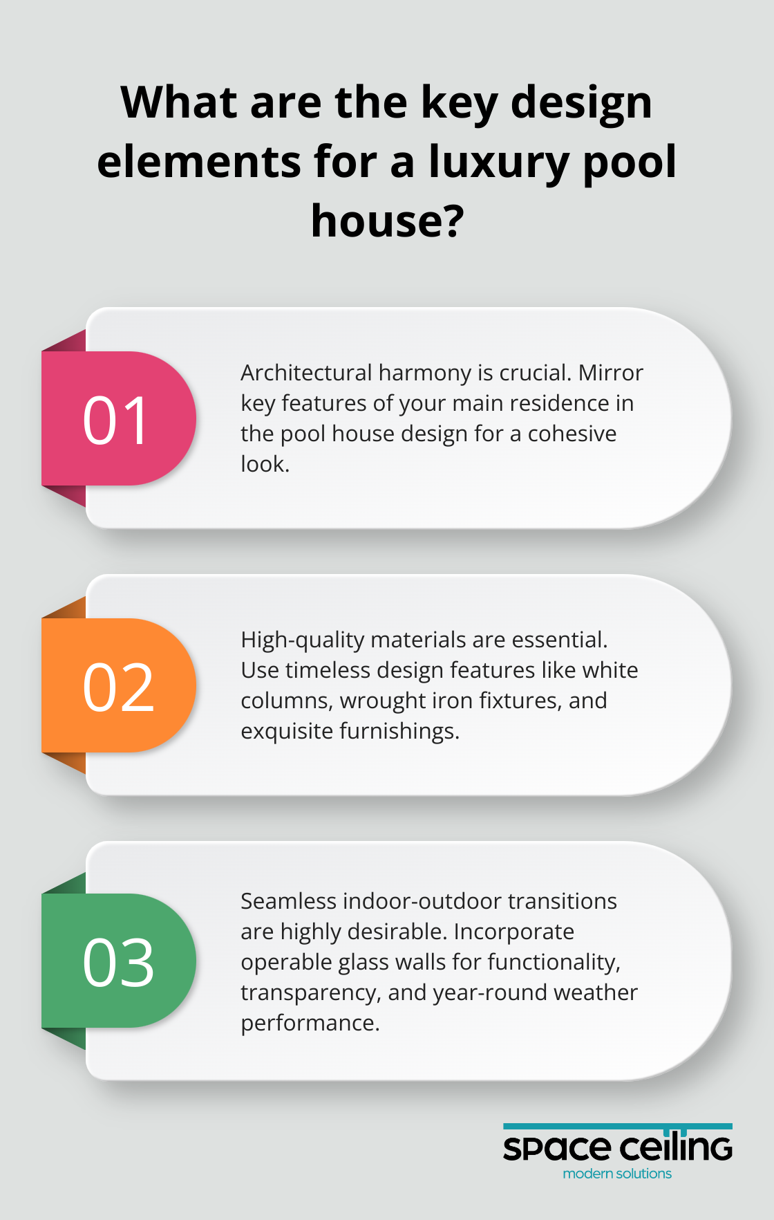 Infographic: What are the key design elements for a luxury pool house?